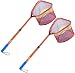 ODDSPRO Kids Fishing Net with Telescopic Pole Handle - Lightweight Aluminum and Nylon Landing Net for Catch and Release or Butterfly Net (Blue & Orange 2 Pack)