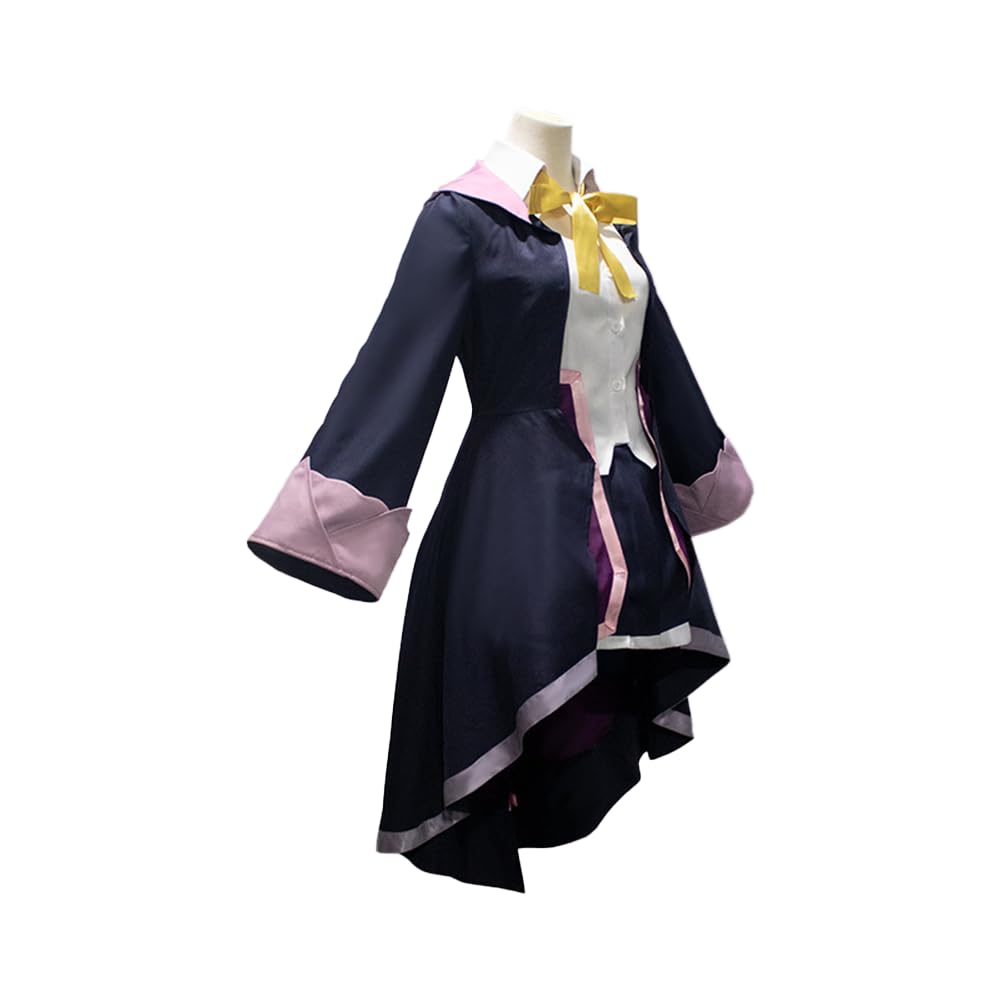 Elaina kostium cosplay, anime, Elaina, magia, cosplay, mundury, sukienka, pełny zestaw, z kapeluszem, na Halloween, karnawał, imprezę, do odgrywania ról, przebranie dla kobiet