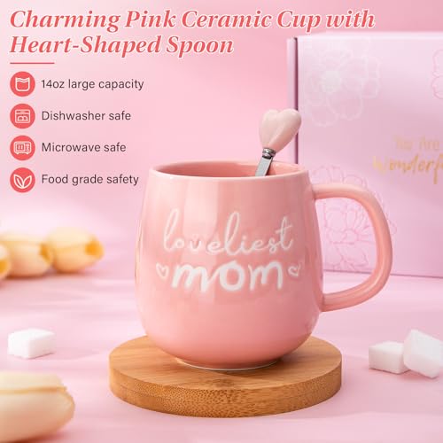 Set de taza de cerámica con plato corazón y cuchara miniatura 2