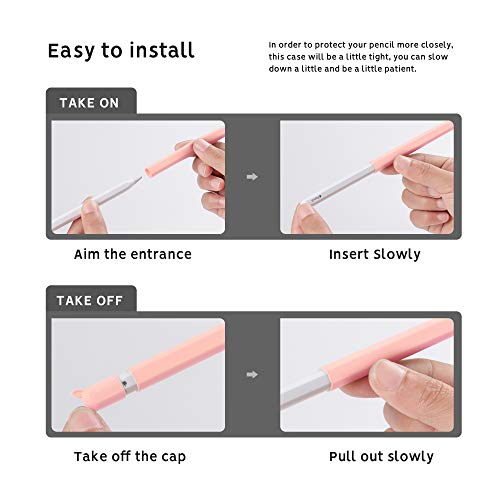 Image of Cute Ear Case Silicone Skin Cover for Apple Pencil 2nd Generation,and Protective Nib Cover Accessories Compatible with iPad Pro 11 12.9 inch,Pink