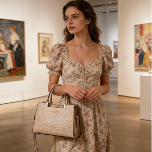 Bolso de mano mujer tipo satchel mediano con asas miniatura 3