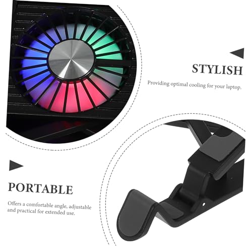 Soporte ajustable para laptop con ventiladores y base de enfriamiento miniatura 6