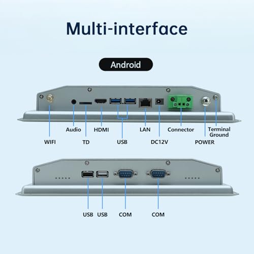 Image of 10.1-Inch Touchscreen Monitor,Ratio 16:10 Embedded Industiral Touch Screen Tablet with IP65 Front,WiFi & BT,Android 11 RAM 4G & ROM 32G Suitable for kiosks /Automation /ATM