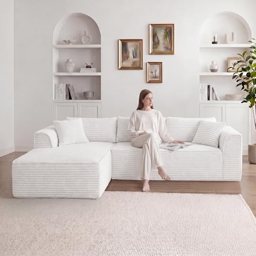 Vesgantti 106" Boneless Couches for Living Room, No Assembly Required Beige - image 6