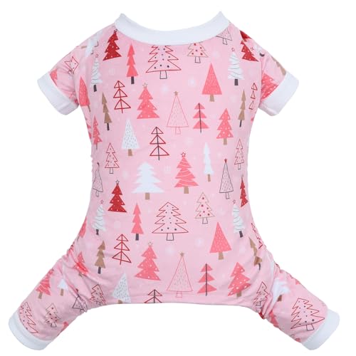 CuteBone Fleece Dog Christmas Pajamas Clothes Puppy Jammies Pet Apparel Cat Onesie for Chihuahua Yorkie Frenchies P312S