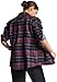 CQR Women's Plaid Flannel Shirt Long Sleeve, All-Cotton Soft Brushed Casual Button Down Shirts, Flannel Plaid Shirts Very Berry, Medium
