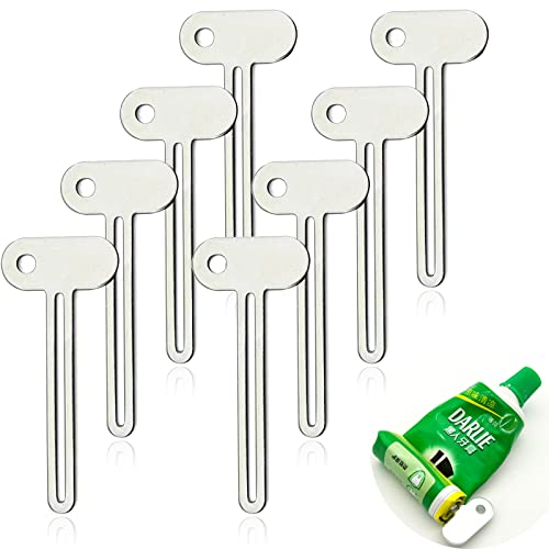 YUNYAN 8 spremitori per tubi, in metallo, in acciaio inox, dentifricio, spremiagrumi, spremitura, tubo, manico per crema per scarpe, tinture per capelli, pigmenti