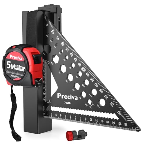 Escuadra Multifunción 180MM con Cinta Métrica 5 m – Medición Precisa y Versátil