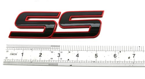Image of 3pcs Front Door SS Emblem 3D Badge Nameplates Replacement for 06-10 Chevy Impala Trailblazer SS 15211285 Origianl Size (Chrome Black)