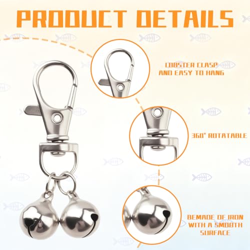 LUSTRIB 6 Pcs Mini Cat Collar Bell, Silver Dog Collar Bells for Small Dogs, Pet Jingle Charm Bells for Collar Pet Ornament Training Accessories - Thumbnail 3