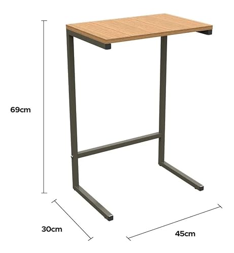 Mesa Apoio Lateral Sofá Vintage Aço E Madeira Fendi com Corazzi