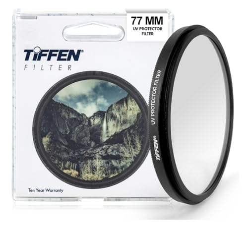 Tiffen 77UVP Slim 77mm UV Protection Filter for Camera Lens, Clear Optical Glass, Impact Resistant