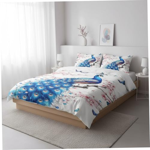 Literie paon en microfibre douce de qualité supérieure pour lit Queen Size - 5