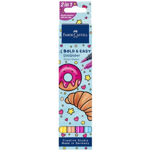 FABER-CASTELL - Goldfaber Sketch Marker Bold & Easy, 4 couleurs
