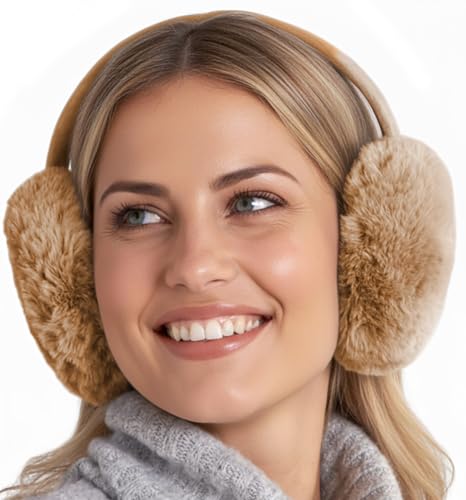Brook + Bay Ear Muffs Winter Women - Stay Warm with Winter Ear Muffs for Women - Adjustable Fluffy Folding Earmuffs - Fuzzy Faux Fur Earmuff Foldable - Women's Earmuffs