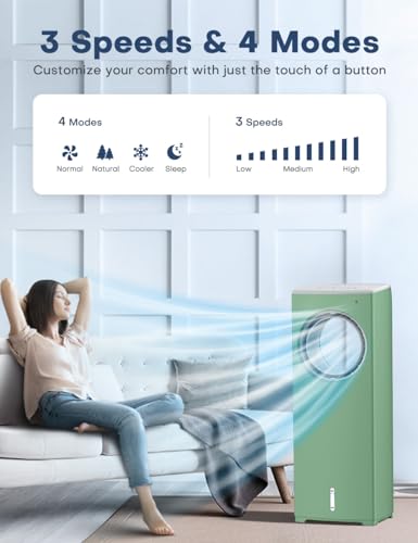 Image of MYICY 25 inch Windowless Air Conditioner with Double Tanks for 16H Cooling, 25ft Remote & Timer,3-IN-1 Evaporative Air Cooler for Room, 90 Oscillation, 30dB, 3-Speed Swamp Cooler Air Conditioner Portable