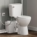 MaceratingFlo 19 Inch Upflow Toilet With 600W Pump, Macerating Toilet System with ADA Comfort & Tall Height, 3 Inlets Flush Up System for Basement & Tight Spaces, Include Extension Pipes, Easy Setup
