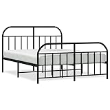 Eleganz Metallbett 180x200 cm schwarz ohne Matratze - Langlebiges Fußteil für modernes Schlafzimmer, ideal für Erwachsene & Gastzimmer
