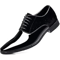Zapatos de vestir vintage de alto brillo para hombre, de charol,