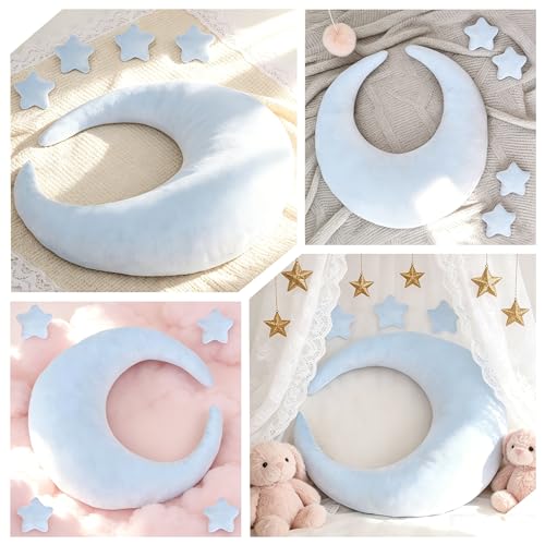 MehelloFeather Newborn Photography Props 5Pcs Baby Moon Star Pillow Set Newborn Photography Posing Pillows Adjustable Photography Props, Blue by MehelloFeather - Image 7