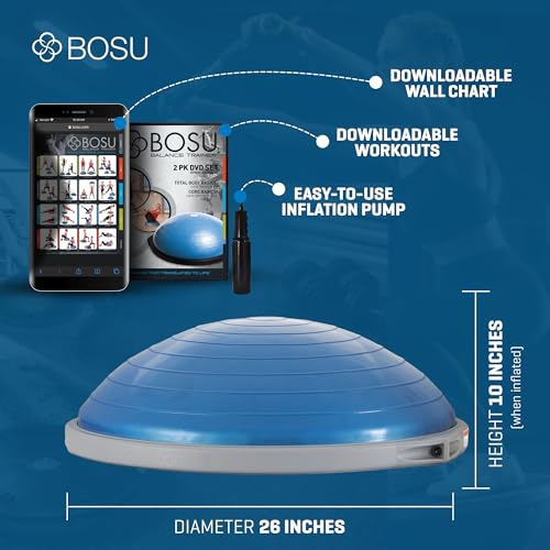 BOSU 26 Inch Pro Balance Trainer, Half Ball Multifunctional Workout Equipment – Commercial-Grade Home Gym Stability Dome for Exercise and Training with Guided Workouts and Hand Pump by BOSU - Image 2