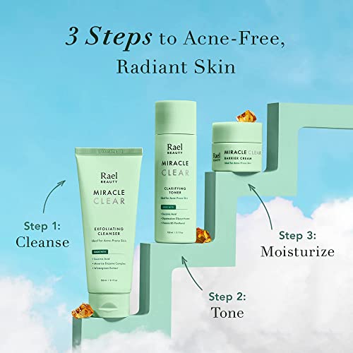 Rael Toner, Miracle Clear Clarifying Toner - Facial Toner For Face, Oily And Acne Prone Skin, With Succinic Acid, Hydrating Vitamin B5, Vegan, Cruelty Free (5.1 Oz) #TOP6