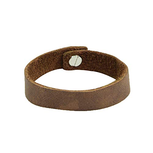 Hide & Drink Soft Leather Bracelet with rustic clasp (7-inch wristband) Handmade Bourbon Brown