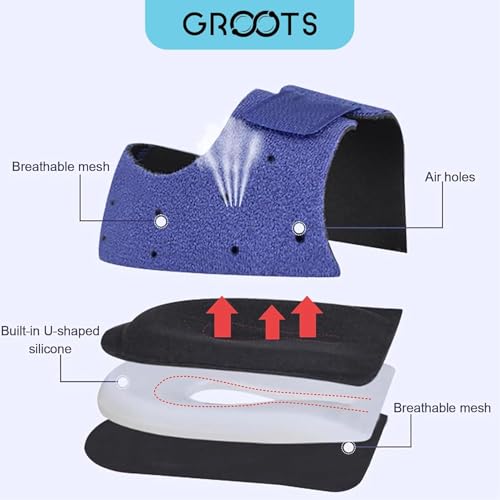 Image of GROOTS Premium Gel Heel cups Silicon Heel Pad for Heel Ankle Pain, Heel Spur Shoe Support Pad for Men and Women Shock Cushion Pad for Heels Cushion Heel Blue For Men & Women (Heel pad pack 1)
