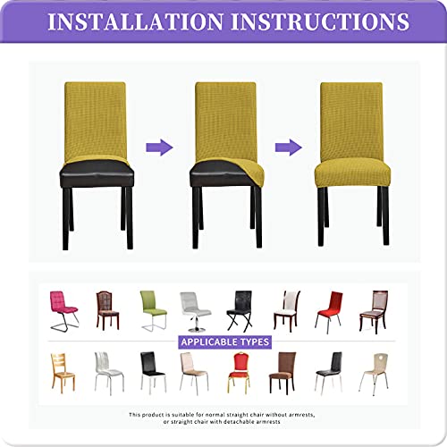 Asshed Chair Covers For Dining Room,Parsons Chair Slipcovers Stretch Chair Cover Slipcovers Set Of 2,Removable Chair Covers For Dining Room,Hotel(Olive Yellow,2) #TOP4