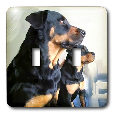 Interrupteur à bascule double Rottweiler 3dRose commande éclairage - 3