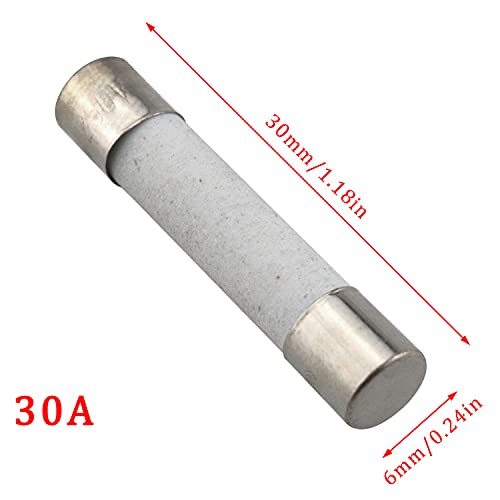 Mutai Ceramic Fuse 10Pcs 30A 250V Fast-Blow Time Delay Ceramic Tube Fuses 6X30Mm #TOP1