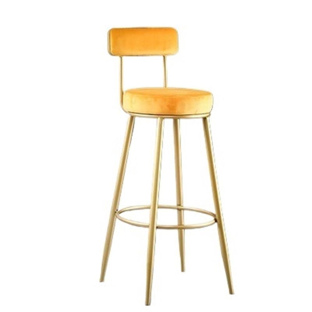 Chaise de bar en fer jaune pour moments conviviaux autour de l'îlot