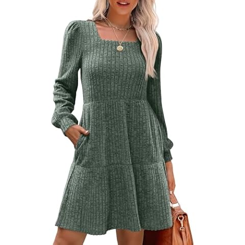 SAMPEEL Square Neck Winter Dress Cover