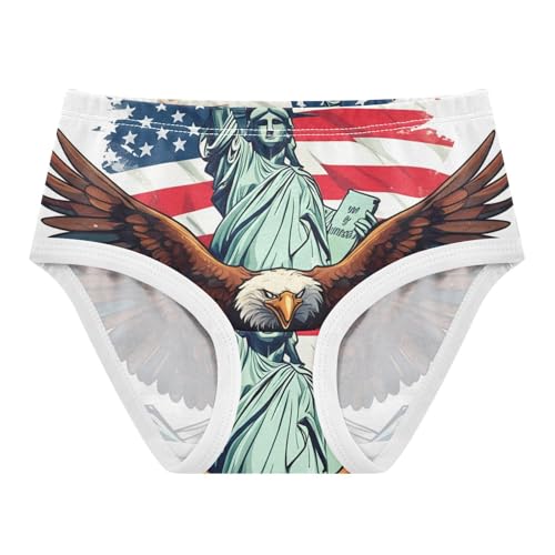 Toddler Underwear Floral 2t Cotton Panties Little Girl Artistic Underpants Briefs Bald Eagle Statue of Liberty America