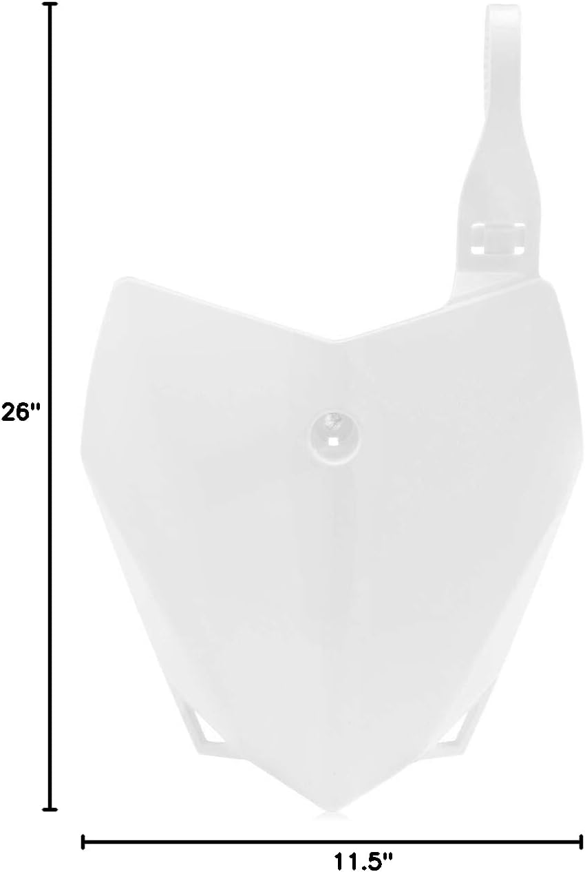 Acerbis Front Number Plate White Compatible with Kawasaki KLX110/KLX110L 2010-2020/KLX110R/KLX110RL 2021-2026 - 2780400002