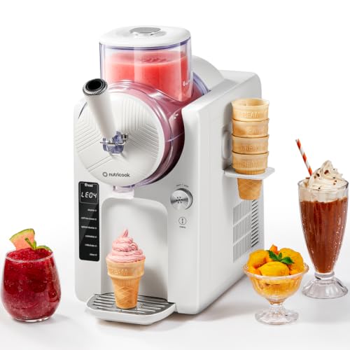 Nutricook Frost Ice Cream Maker 2-in-1 Soft Serve & Slushie Machine | No Pre-Freezing | Slushie Gelato Frozen Yoghurt Sorbet Milkshake & More | 6 Modes 7 Textures 1.8L 2 Yr Warranty