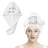 Cute Microfiber Hair Towel for Women, Kawaii Puppy Ear Hair Turbans for Wet Hair, Super Absorbent Tw