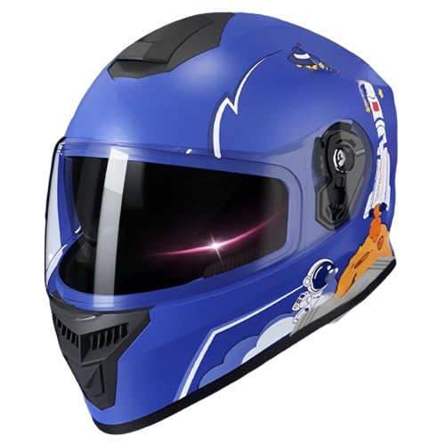 Casco Integral De Motocicleta Para Niños Aprobado Por DOT, Cascos Para Ciclomotores Eléctricos Go-Kart, Casco De Cuatro Ruedas Para Motos De Cross Para Niños Y Niñas De 3 A 14 Años A,46-52cm