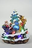 christbaumkugel weiß glas 14x13x15cm Kaemingk B.V. Hauptsitz LED Santa mit Hirsch wei/bunt