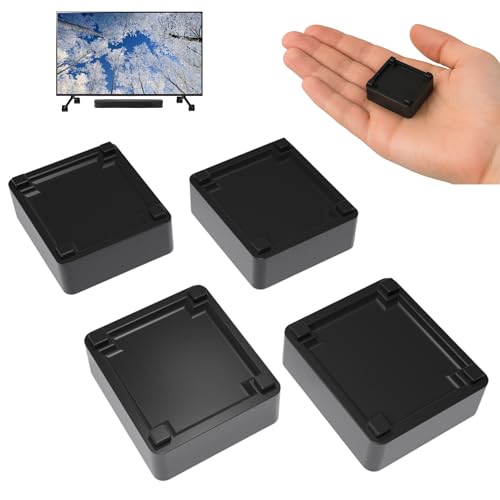 Stackable TV Riser Blocks for 32–60 inch TVs, 1/2 Inch Height, Space-Saving Stand Feet with Anti-Slip Design & Rubber Grip - Fits Soundbars & Consoles - Adjustable
