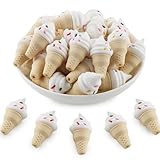 lovyomi 3D Shaped Silicone Beads for Pens, 12Pcs Ice Cream Silicone Focal Beads for Keychain Making DIY Handicraft