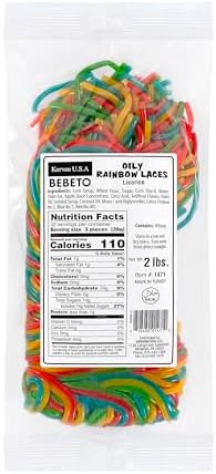 Kervan Rainbow Licorice Laces, 2 lb Bulk Bag