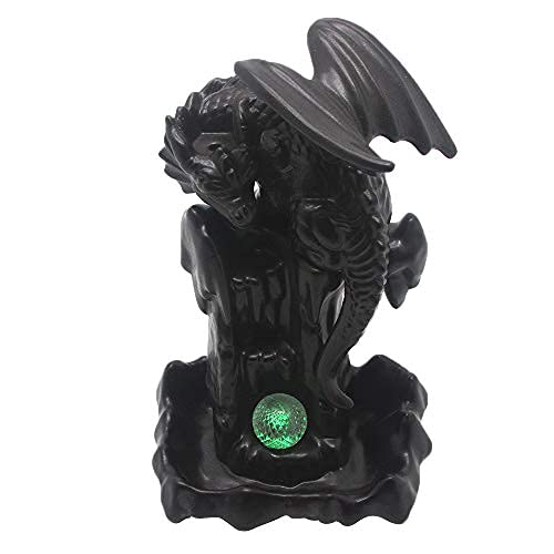 Ruilasago - Quemador de incienso con reflujo de vuelta, hecho a mano, quemador de cerámica para cono de reflujo de incienso (bola LED de terosaurio) Cover