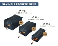 MOUNTLEY Packing Cubes Pro 3er Set - Ultraleichte Packwürfel für Rucksack -faltbar- Koffer Organizer Set für Reise, Packtaschen aus wasserdichtem Nylon, Backpack, Travel Gepäck-Organizer – Ansicht 4
