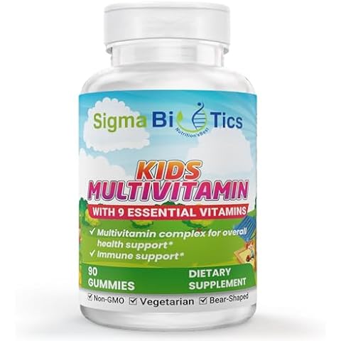 SigmaBiotics Kids Multivitamin Gummies - Bear-Shaped Kids Vitamin Gummies for Immune Support and Growth - Non-GMO, Vegetarian Daily Gummies - Exciting Flavors - Multivitamins for Kids - 45 Servings Cover