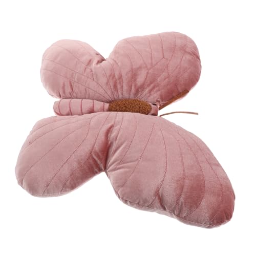 FRCOLOR Pink Butterfly Throw Pillow Plush Decorative Pillow for Girls 30cm Soft Butterfly-Shaped Cushion for Bedroom Decor and Nursery