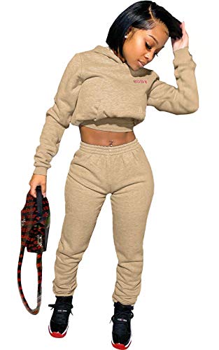 Akmipoem Sweatsuit for Women 2 Piece Tracksuits Outfits Letter Print