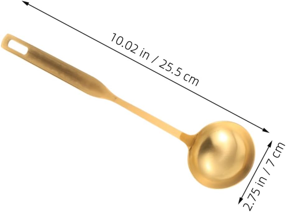 2pc Gold Stainless Steel Soup Ladle for Hotpot and Stew Serving