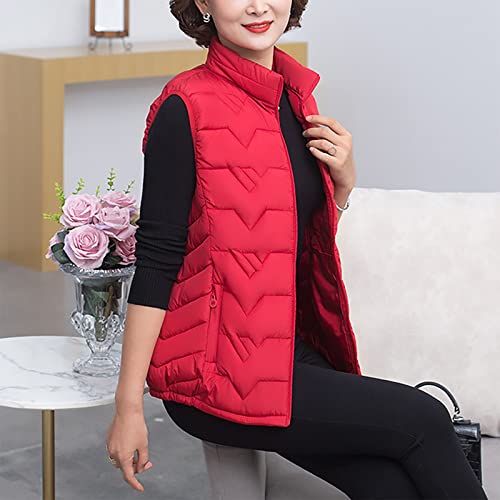 Wshemv Coats For Women, Women's Parka Winter Coats Women Spring Jacket Women's Casual Solid Color Pocket Denim Sleeveless Vest Coat Coats Long Length Plus Size Pea Coats Short Wool S (Xl, Red) #TOP3