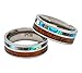 PCH Jewelers Titanium Hawaiian Koa Wood Abalone Inlay Wedding Ring or Gift 8mm Band